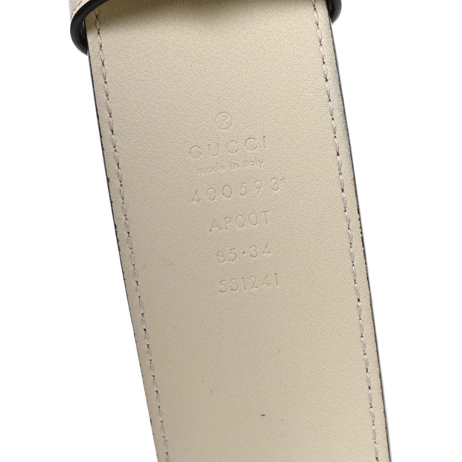 Calfskin Double G 40mm Belt 85 34 Mystic White - Image 3