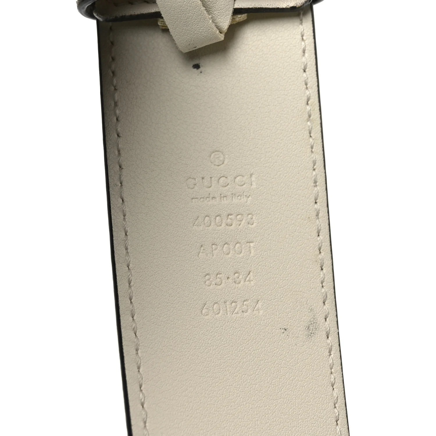 Calfskin Double G 40mm Belt 85 34 Mystic White - Image 3