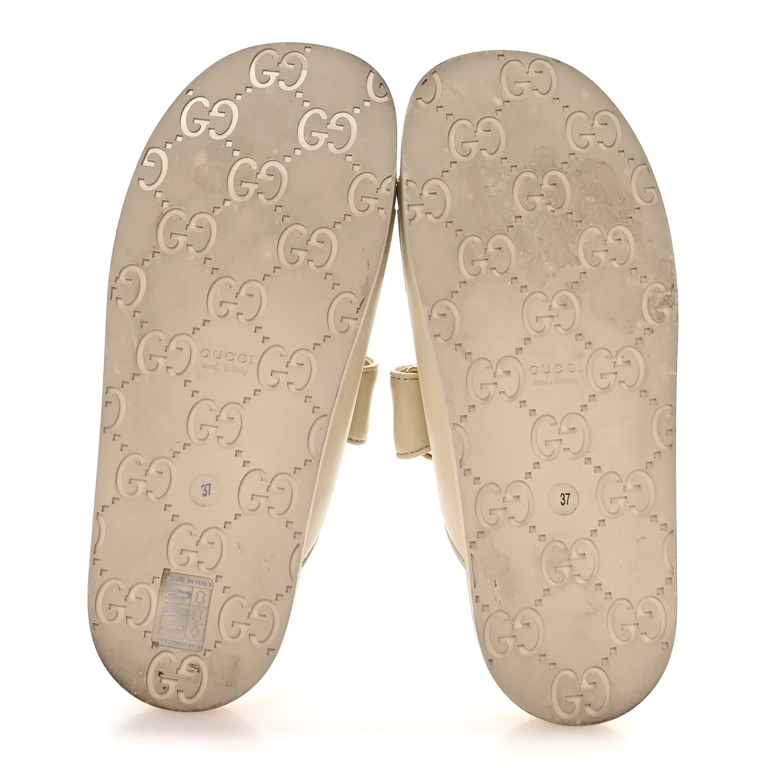 Calfskin Double G Crystal Womens Isla Dad Sandals 37 Ivory - Image 6