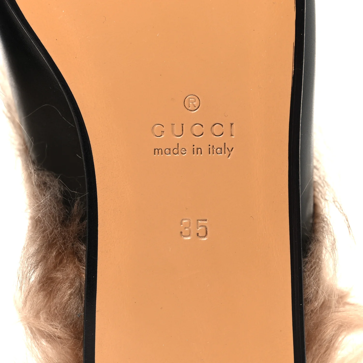 Calfskin Fur Womens Princetown Slippers 35 Black - Image 7