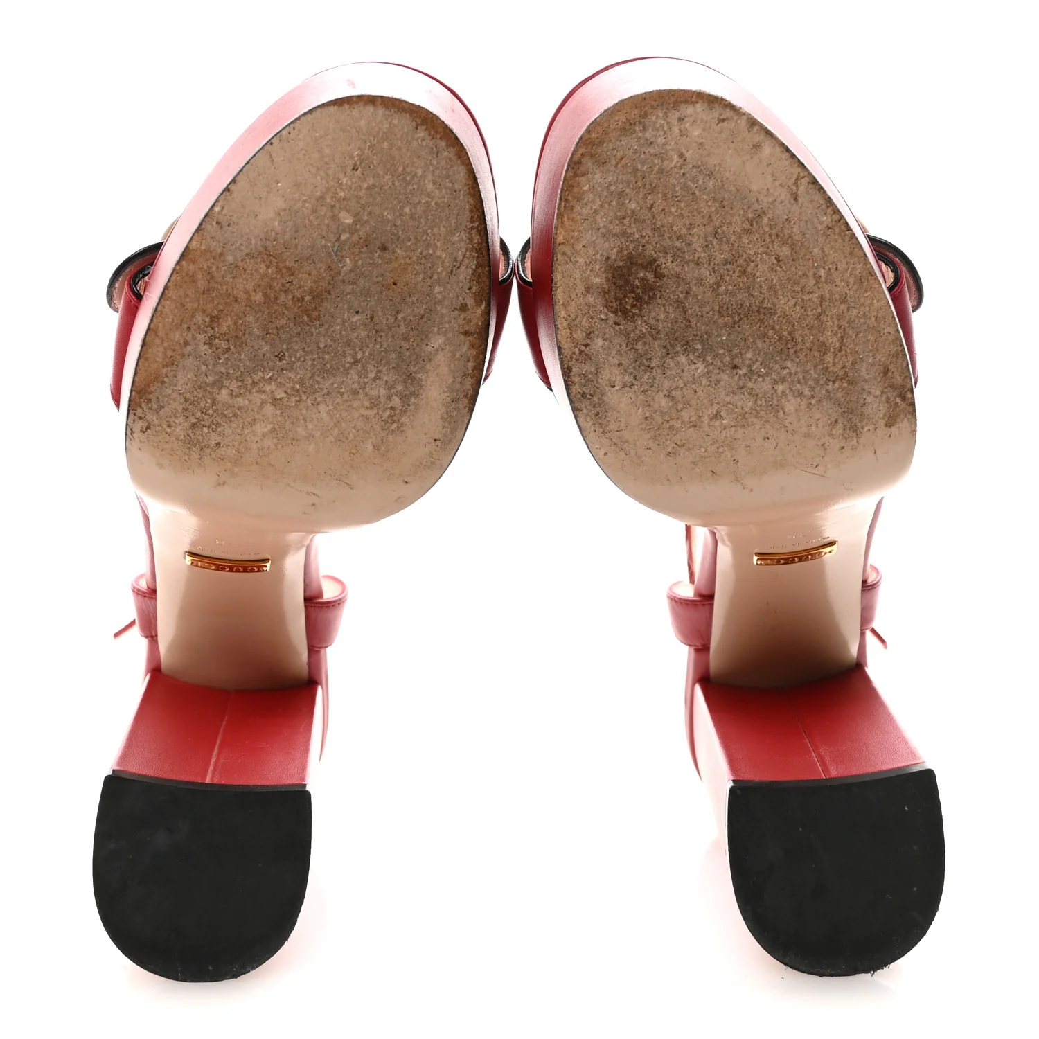 Calfskin GG Marmont Ankle Wrap 30/115mm Platform Sandals 38 Hibiscus Red - Image 6