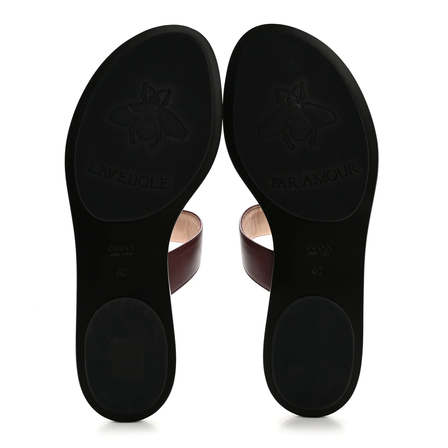 Calfskin GG Marmont Thong Sandals 40 Vintage Bordeaux - Image 6