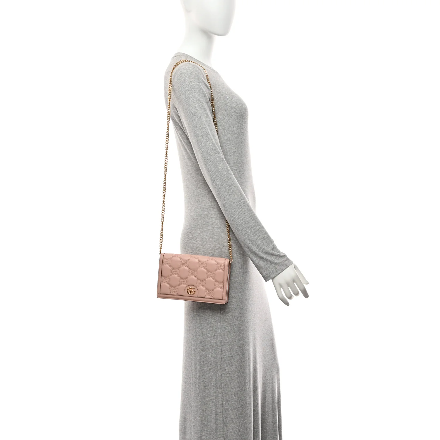 Calfskin GG Matelasse Chain Wallet Rhodamine Light Pink - Image 2