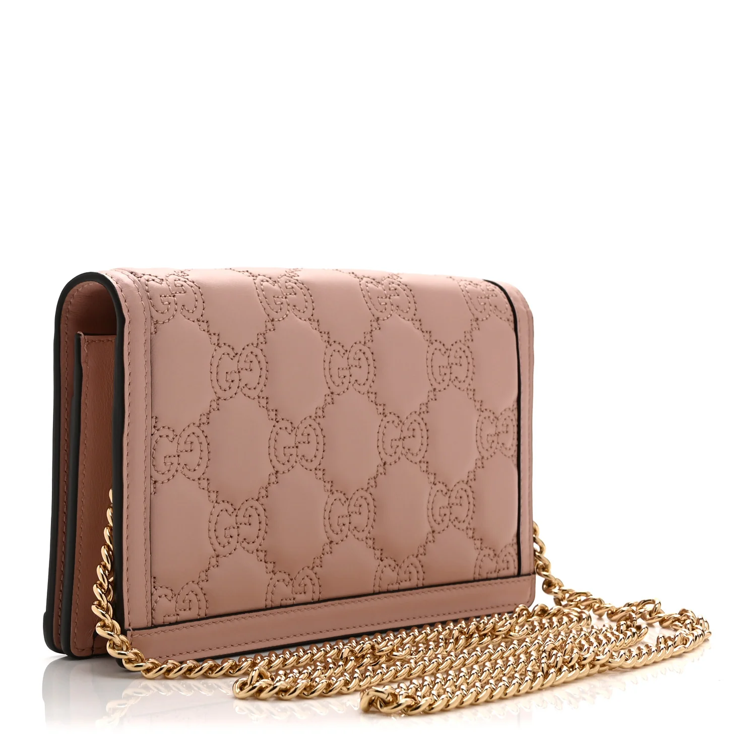 Calfskin GG Matelasse Chain Wallet Rhodamine Light Pink - Image 3