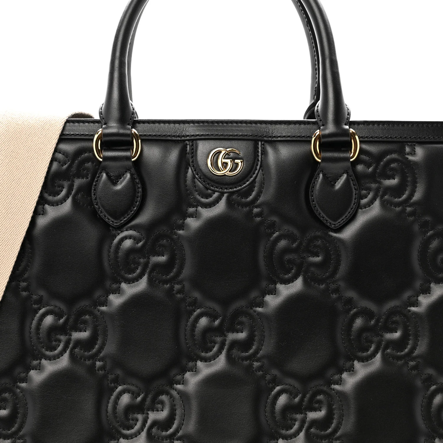 Calfskin GG Matelasse Tote Bag Black - Image 9