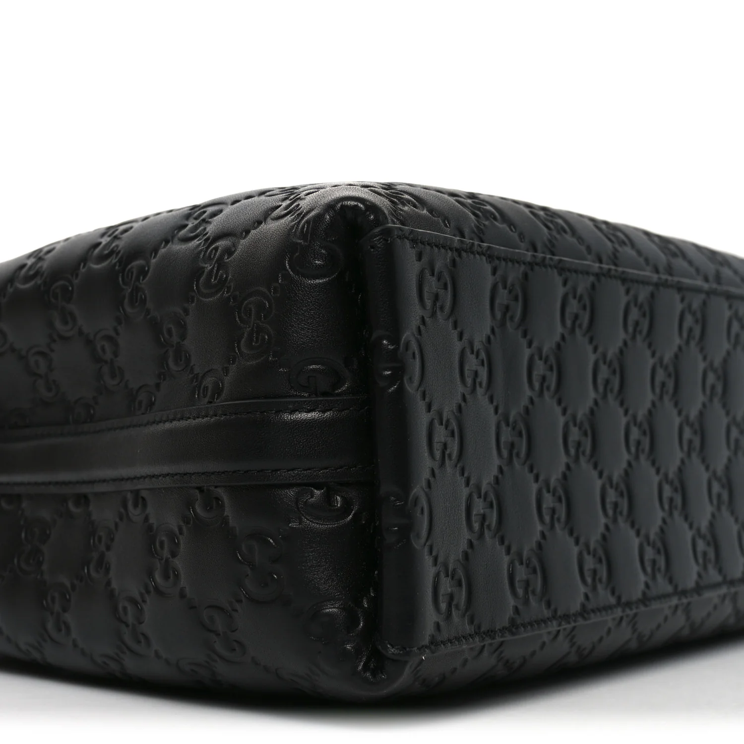 Calfskin GG Monogram Emblem Medium Tote Bag Black - Image 8