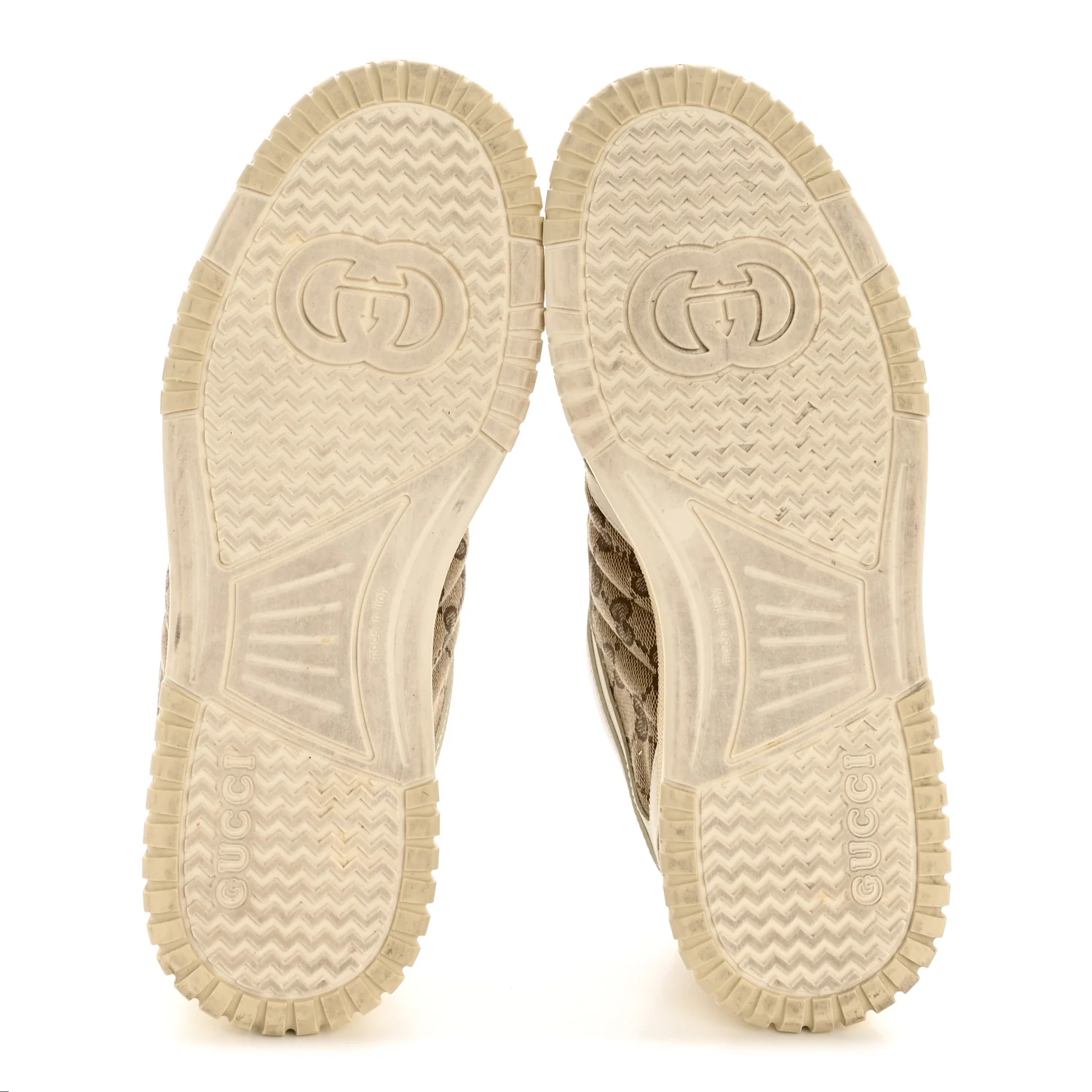 Calfskin GG Monogram Re-Web Womens Sneakers 39 White Beige Ebony - Image 6