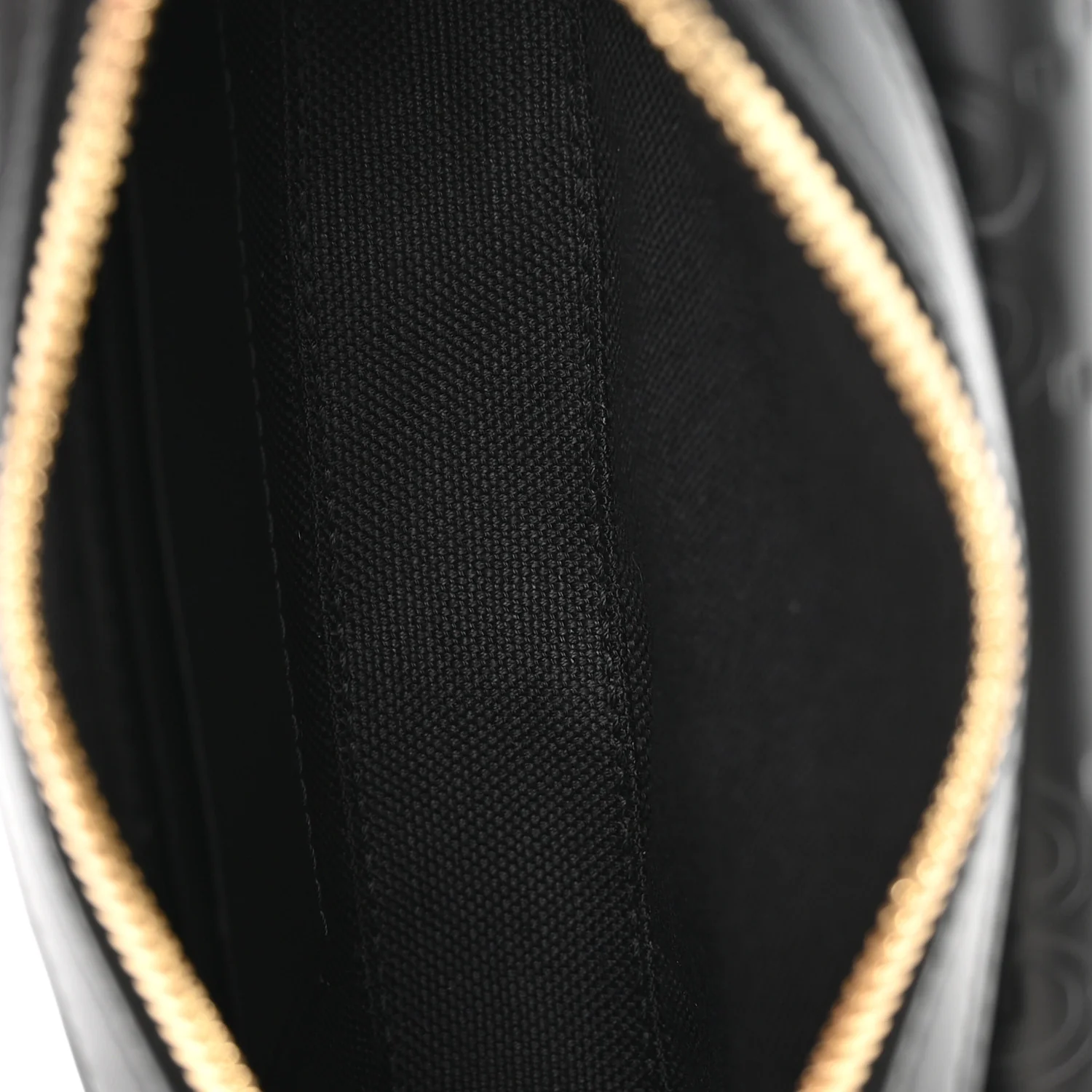 Calfskin GG Super Mini Debossed Chain Wallet Black - Image 5