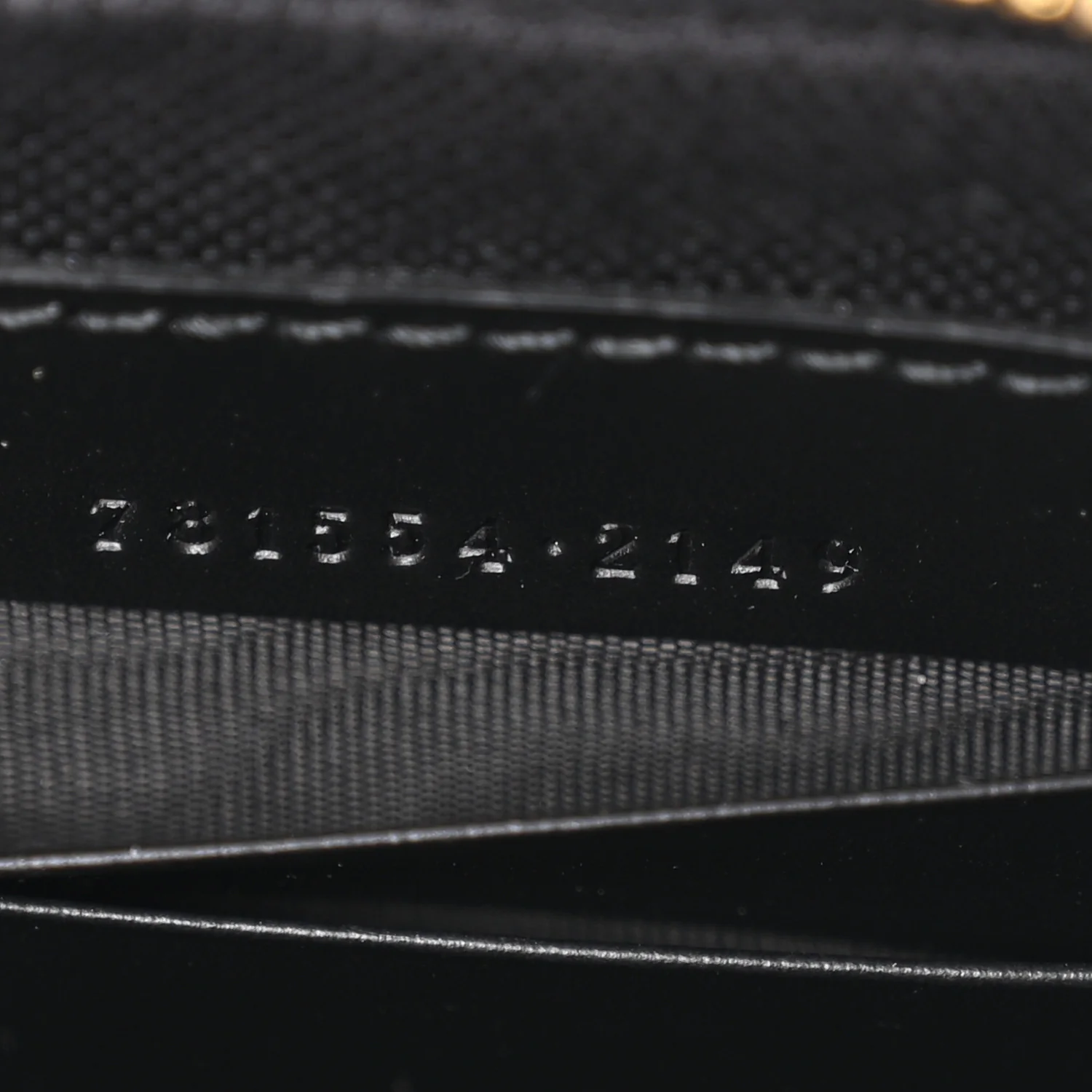 Calfskin GG Super Mini Debossed Chain Wallet Black - Image 7