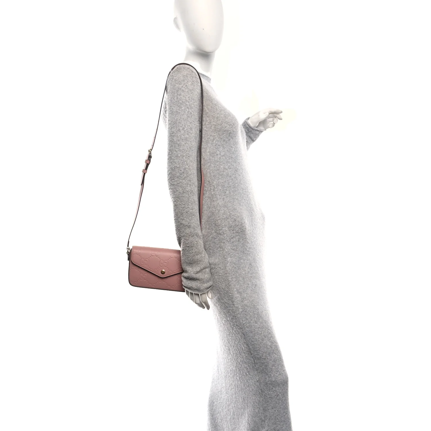Calfskin GG Super Mini Shoulder Bag Pink - Image 2