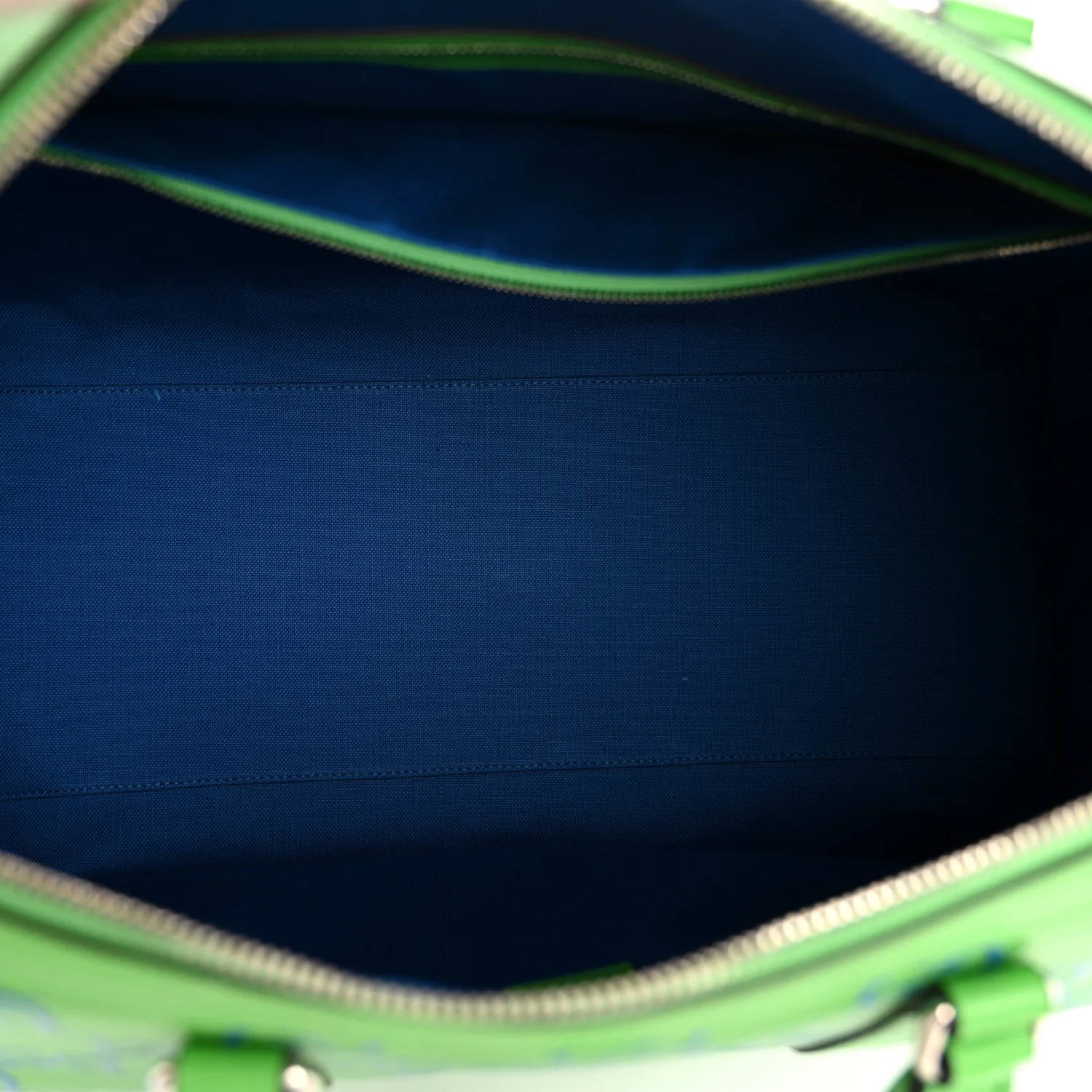Calfskin GG Tennis Embossed Large Duffle Bag Joy Green Joy Blue - Image 4