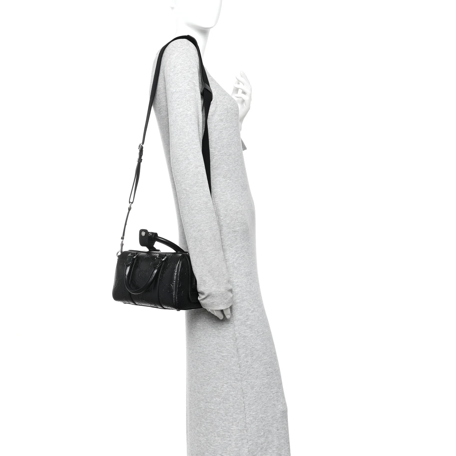 Calfskin GG Tennis Embossed Mini Duffle Bag Black - Image 2