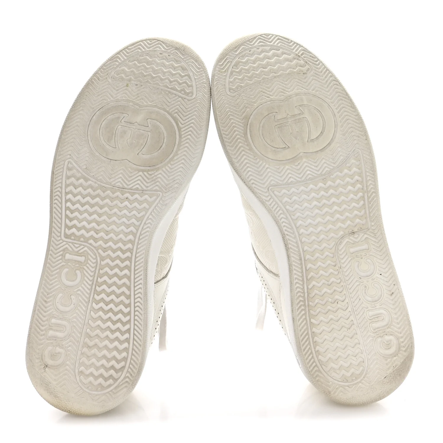 Calfskin GG Tennis Embossed Perforated Mens Interlocking G 55mm Sneakers 9.5 Great White - Image 6