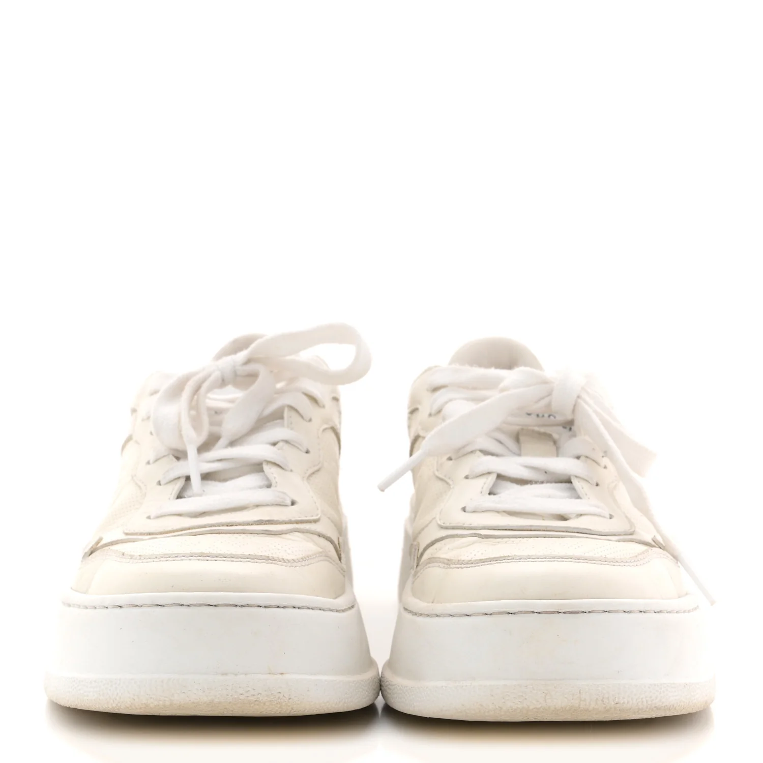 Calfskin GG Tennis Embossed Perforated Womens Platform 55mm Sneakers 37 Great White - Image 3
