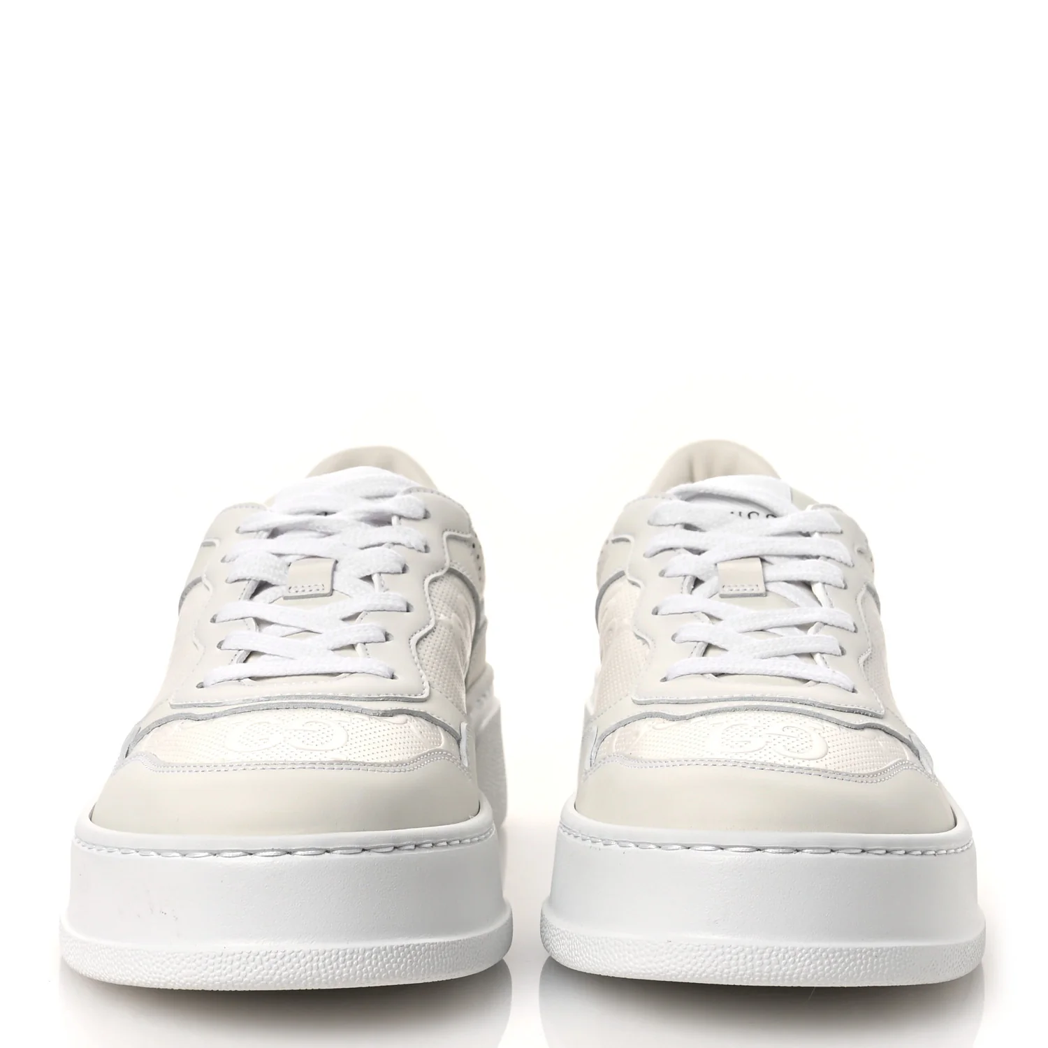 Calfskin GG Tennis Embossed Perforated Womens Platform 55mm Sneakers 40.5 Great White - Image 3