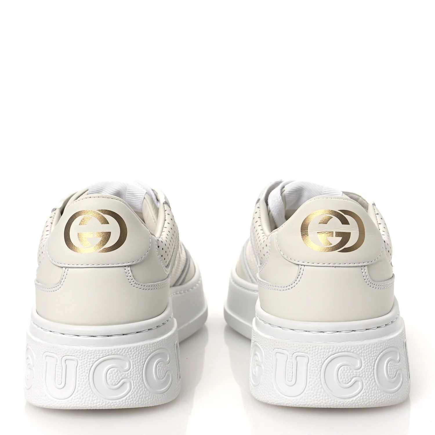 Calfskin GG Tennis Embossed Perforated Womens Platform 55mm Sneakers 40.5 Great White - Image 6