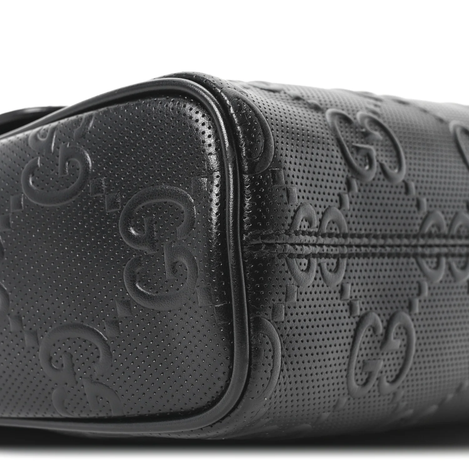 Calfskin GG Tennis Embossed Shoulder Bag Black - Image 9