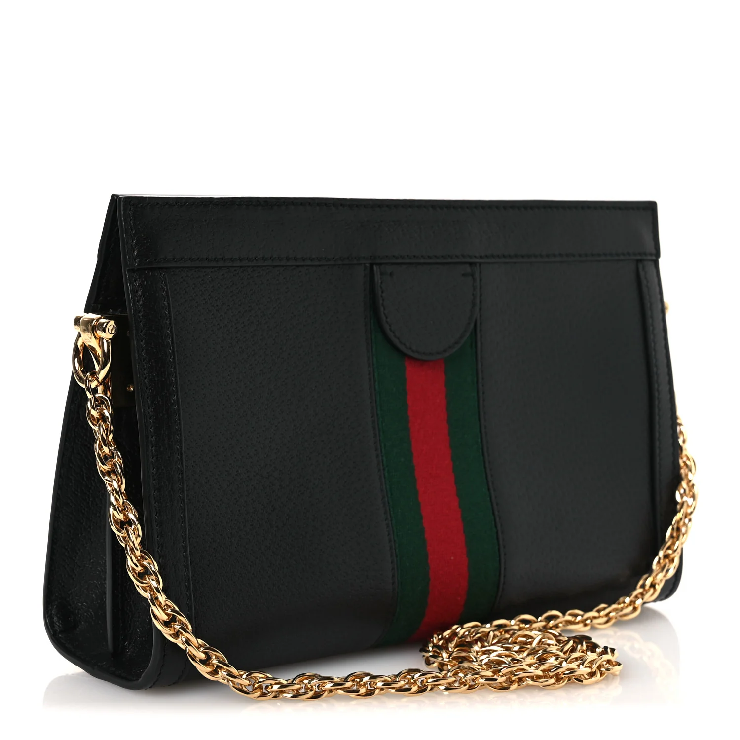 Calfskin GG Web Small Ophidia Chain Shoulder Bag Black - Image 3