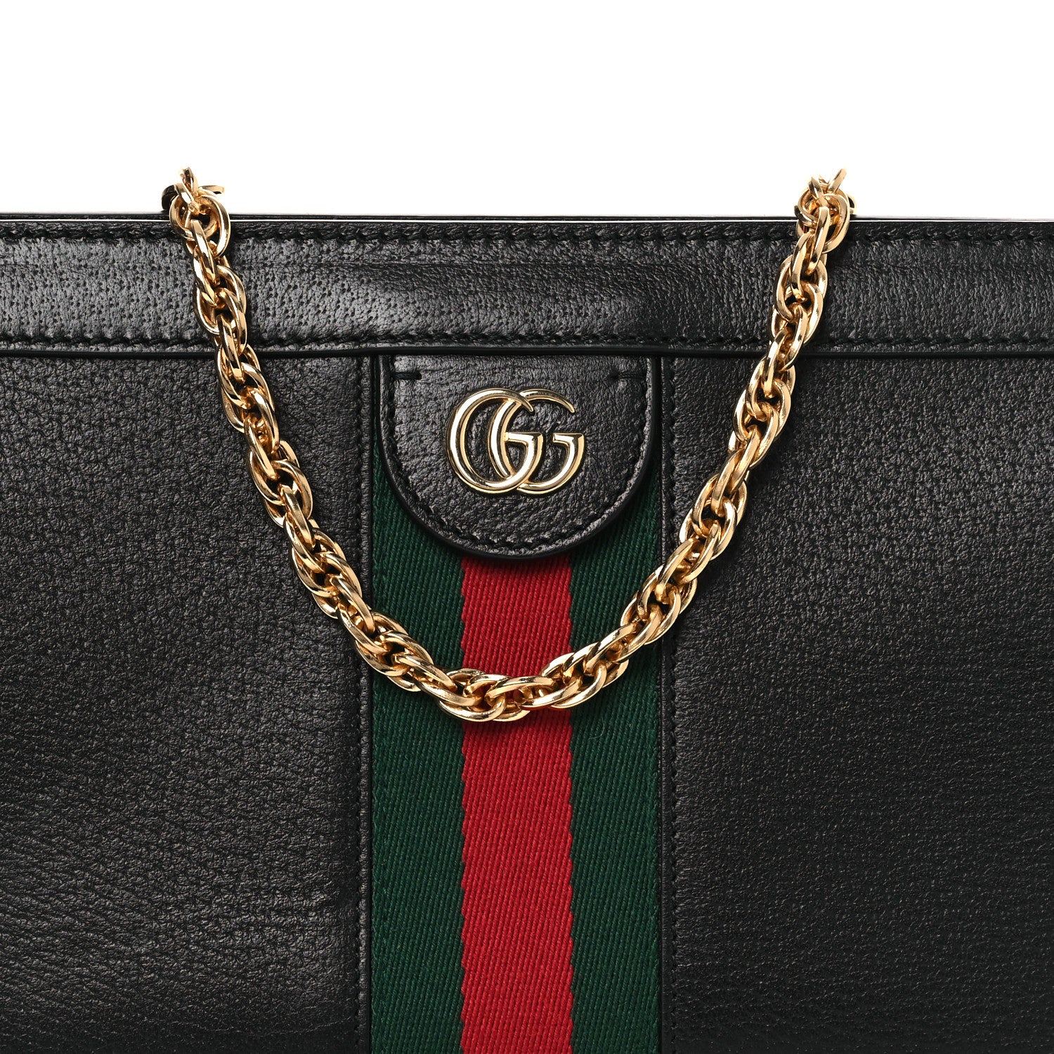 Calfskin GG Web Small Ophidia Chain Shoulder Bag Black - Image 8