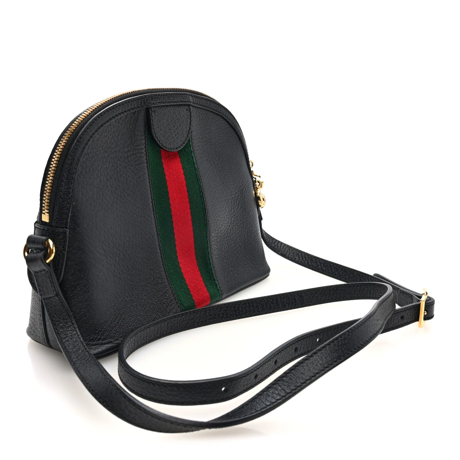 Calfskin GG Web Small Ophidia Dome Shoulder Bag Black - Image 3