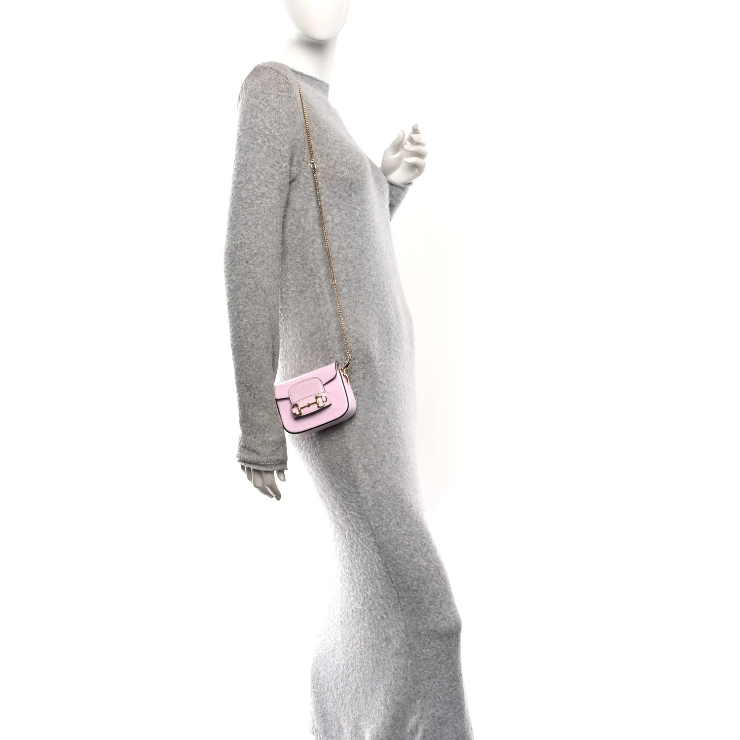 Calfskin Horsebit 1955 Super Mini Crossbody Bag Light Pink - Image 2