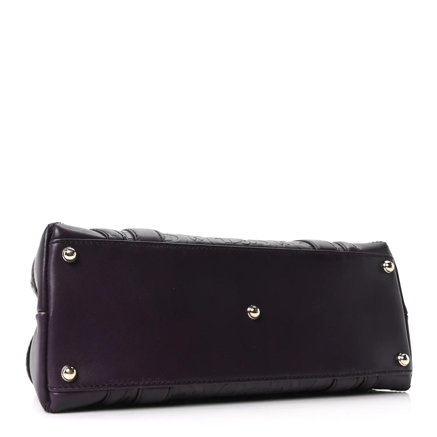 Calfskin Horsebit Embossed Shoulder Bag Purple - Image 4