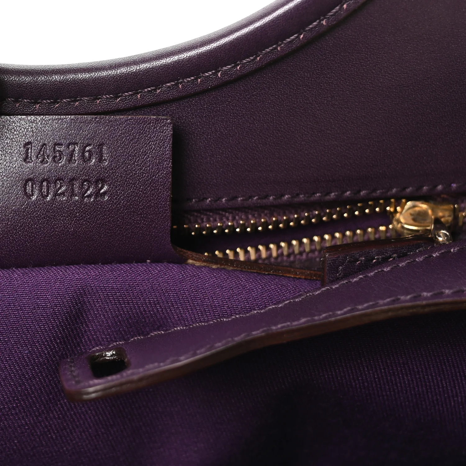 Calfskin Horsebit Embossed Shoulder Bag Purple - Image 7