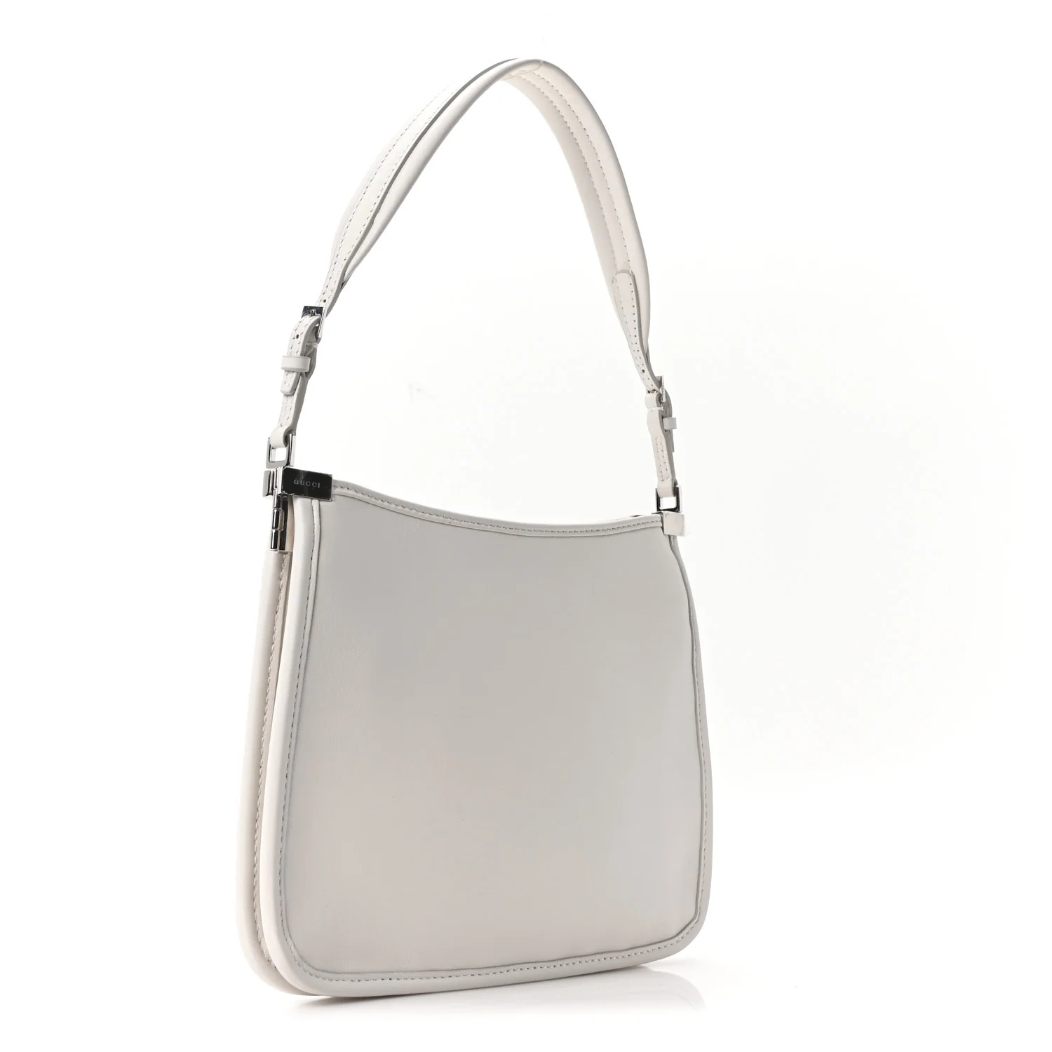 Calfskin Horsebit Slim Shoulder Bag White - Image 3