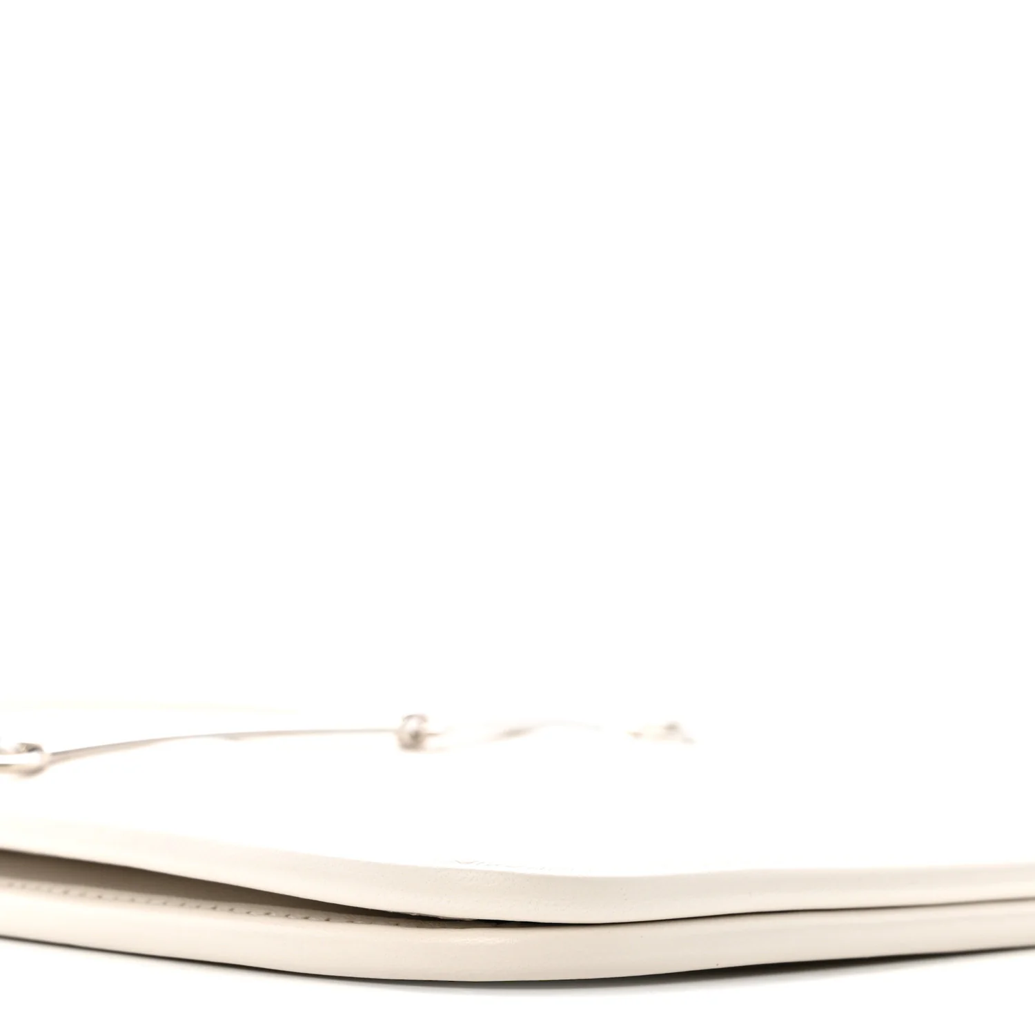 Calfskin Horsebit Slim Shoulder Bag White - Image 9