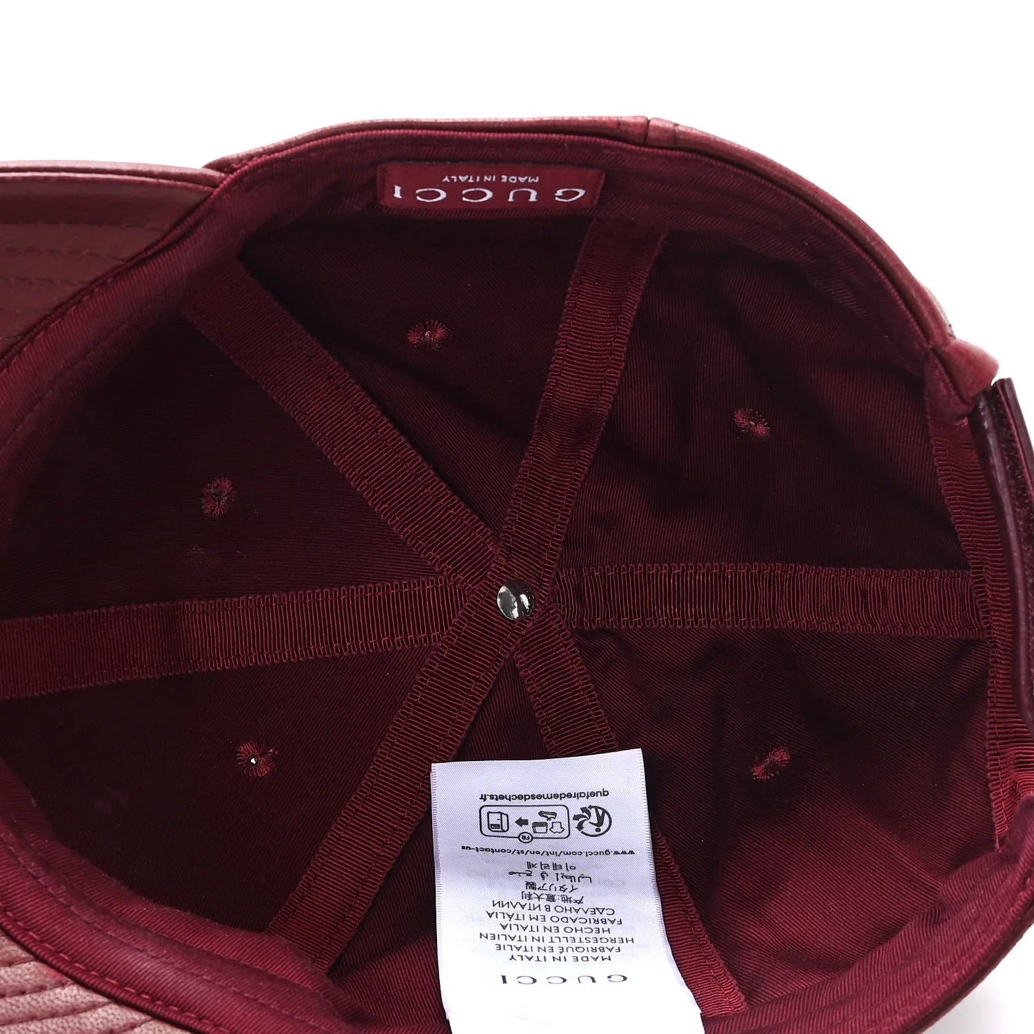 Calfskin Interlocking G Baseball Hat S Bordeaux - Image 7