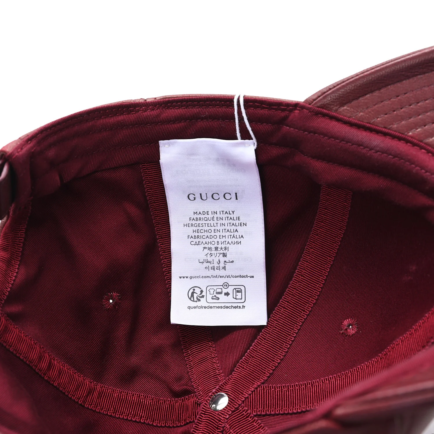 Calfskin Interlocking G Baseball Hat S Bordeaux - Image 9
