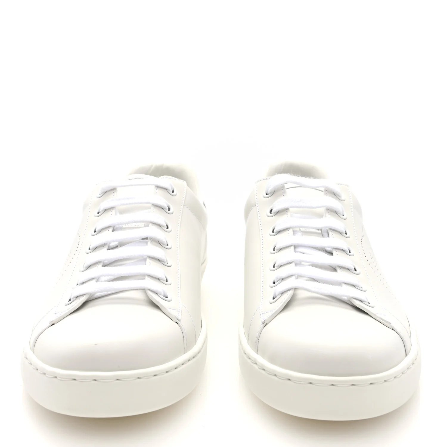Calfskin Interlocking G Perforated Mens Ace Sneakers 8 White Grey Sky - Image 2