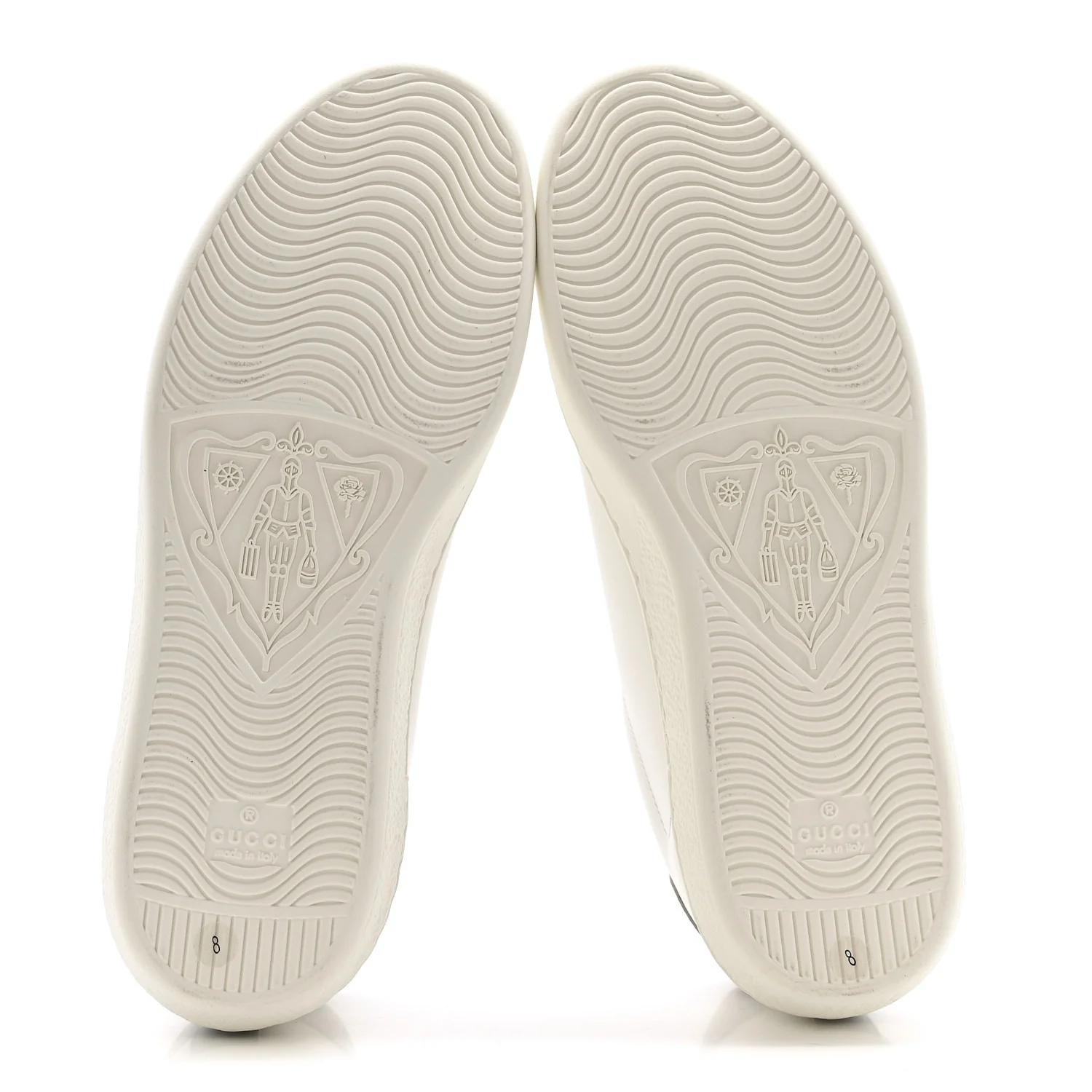 Calfskin Interlocking G Perforated Mens Ace Sneakers 8 White Grey Sky - Image 6