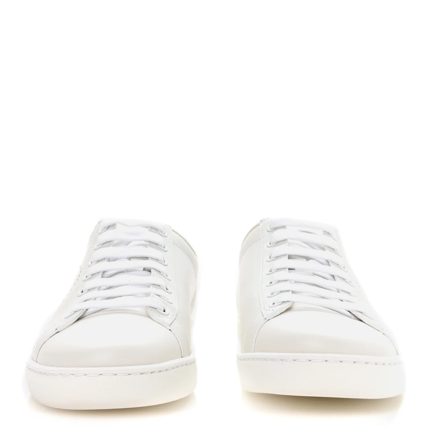 Calfskin Interlocking G Perforated Womens Ace Sneakers 37 White Grey Sky - Image 3