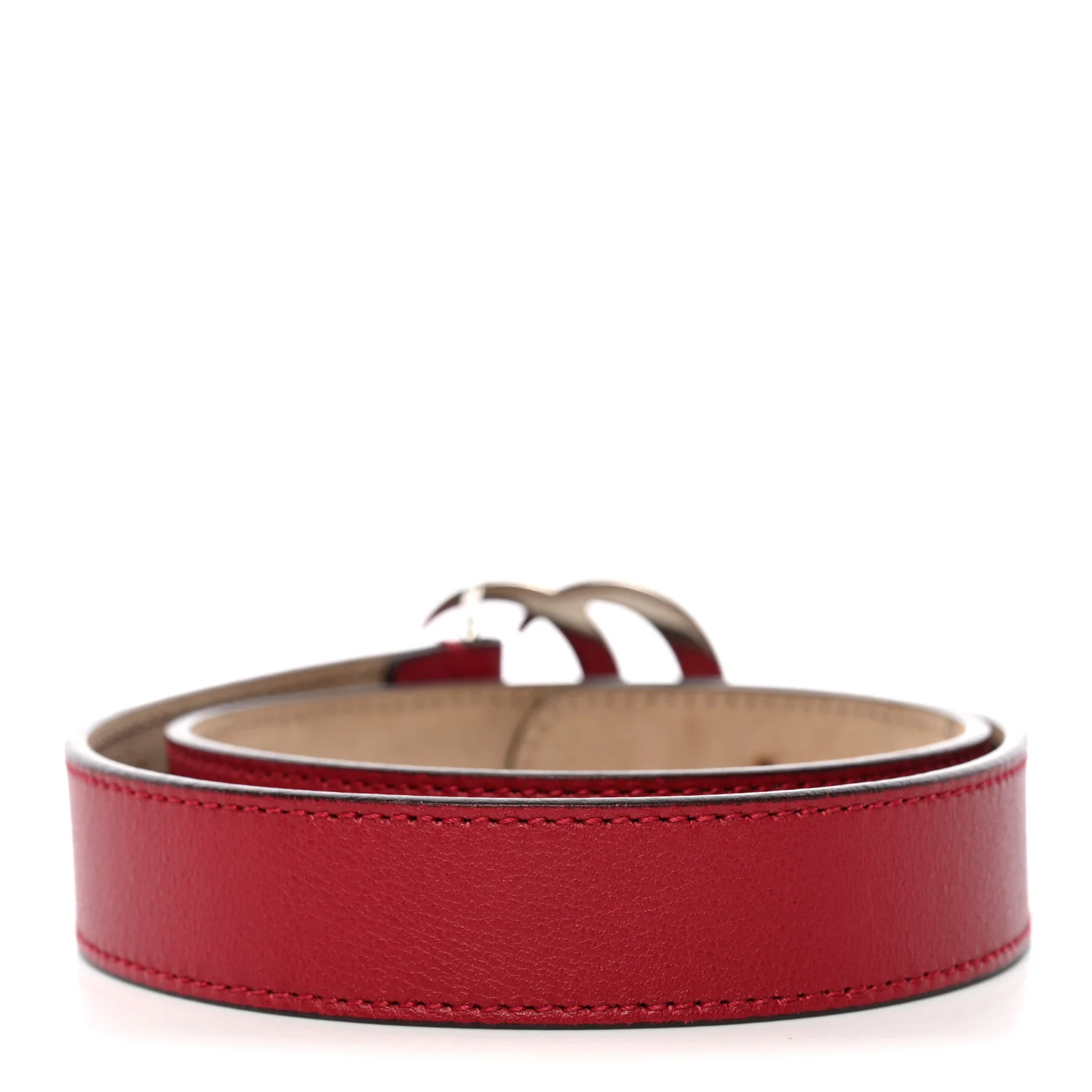 Calfskin Kids Double G 20mm Belt M Red - Image 2