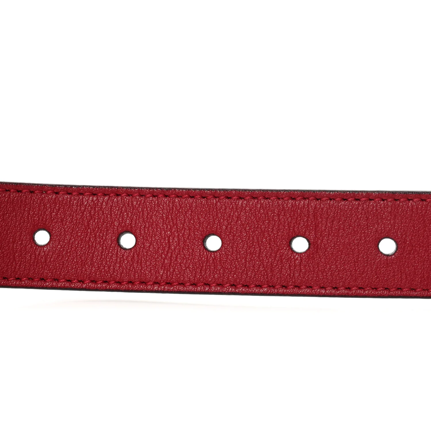 Calfskin Kids Double G 20mm Belt M Red - Image 5
