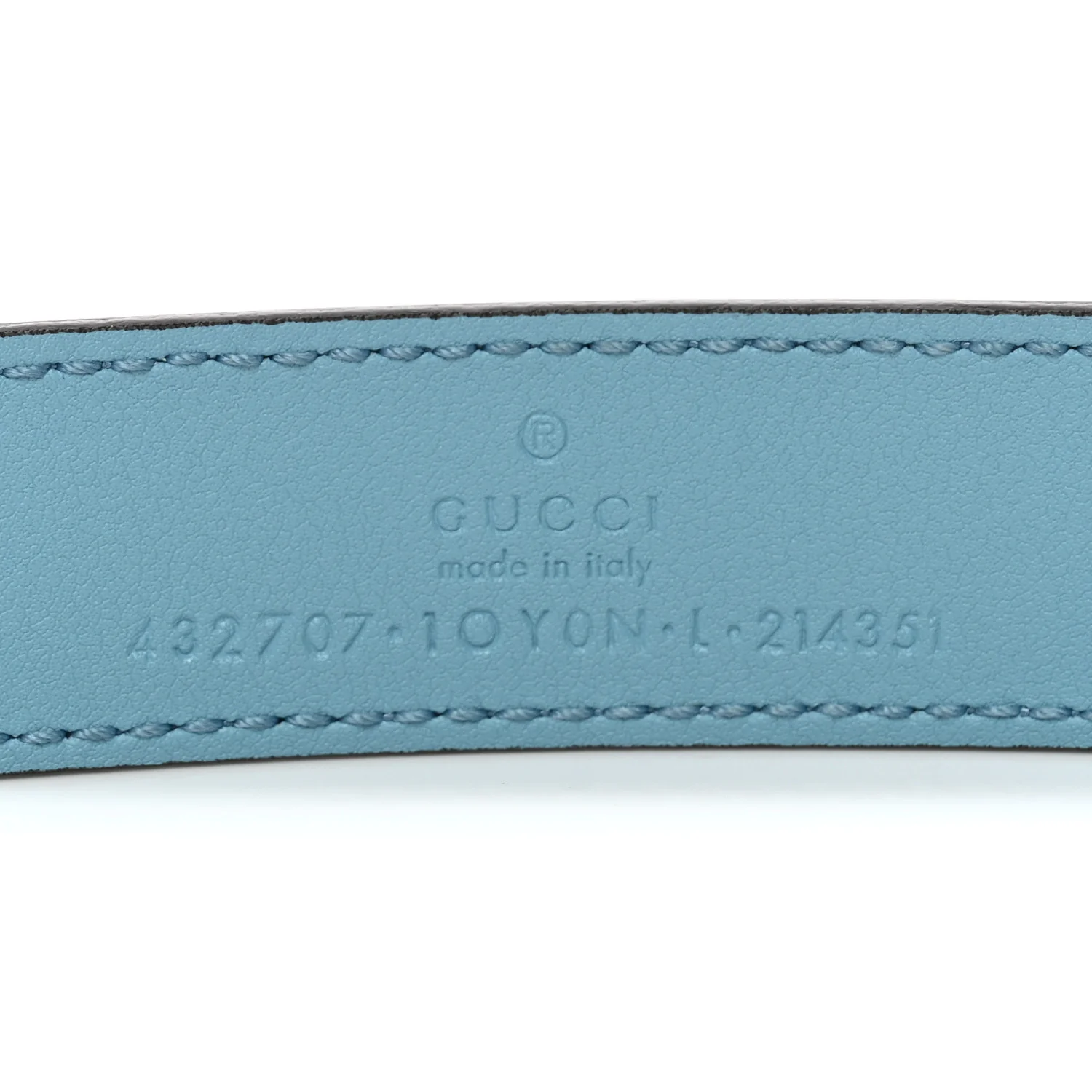 Calfskin Kids Double G Belt L Blue - Image 4