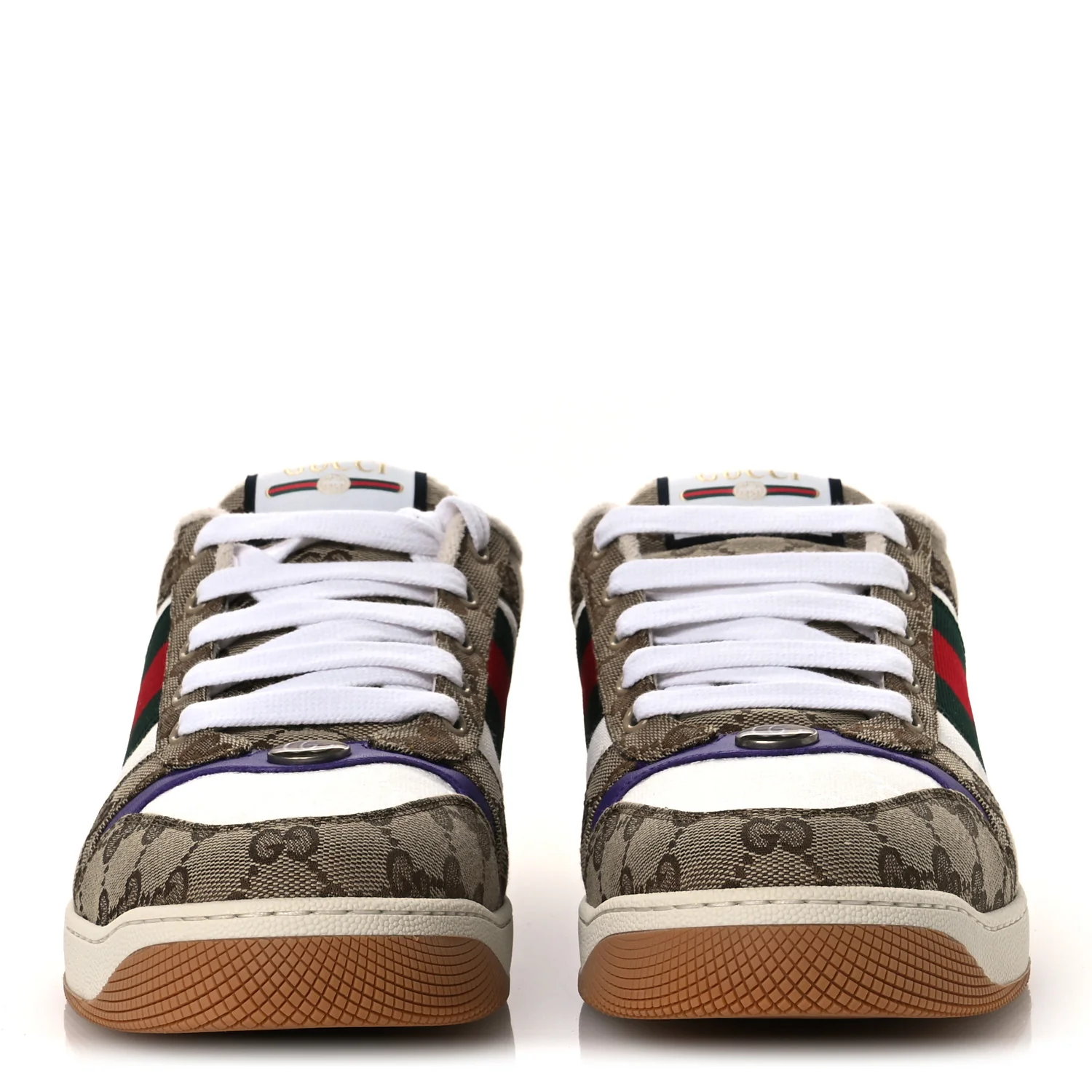 Calfskin Lame GG Monogram Web Mens Screener Sneakers 10 - Image 3