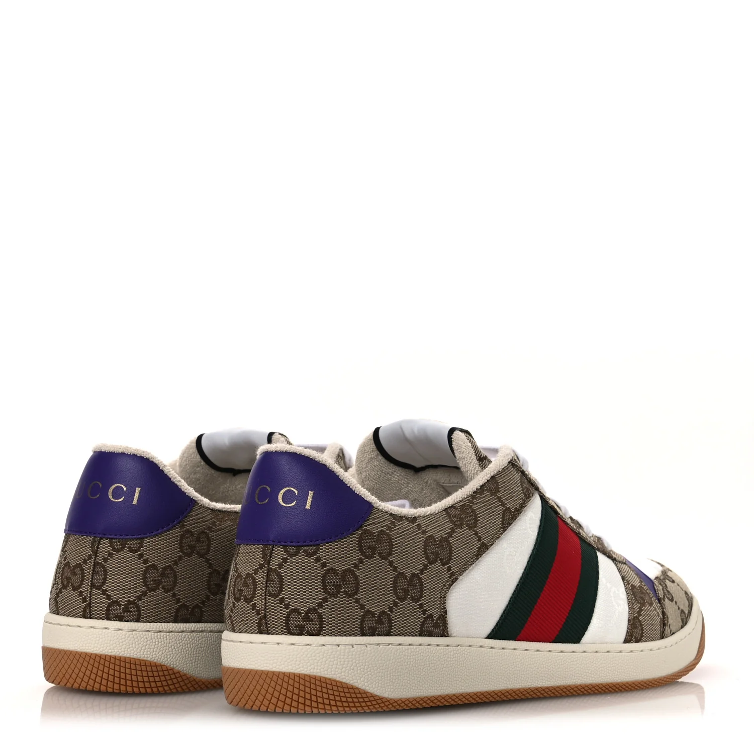 Calfskin Lame GG Monogram Web Mens Screener Sneakers 10 - Image 5