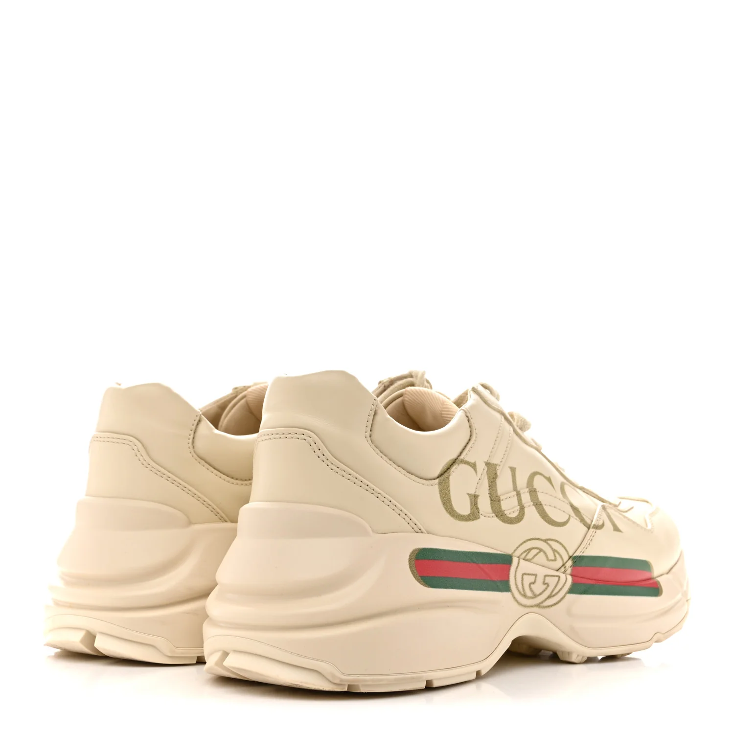 Calfskin Logo Womens Rhyton Sneakers 39 Ivory - Image 5
