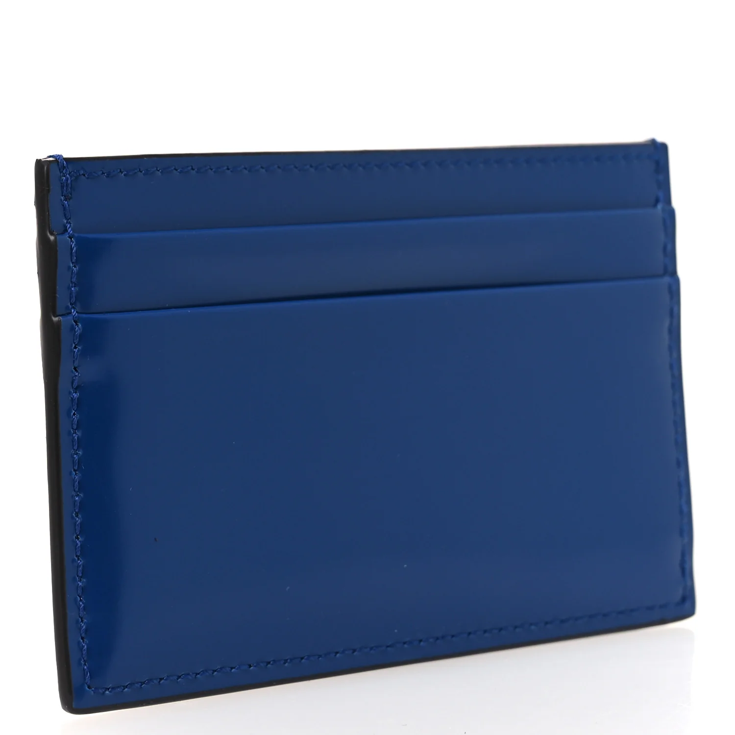 Calfskin Lux Man Card Case Metal Blue - Image 3