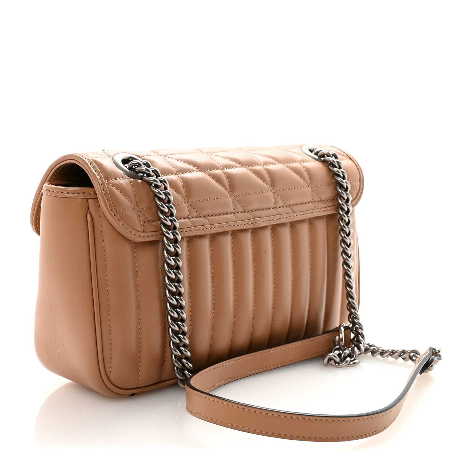 Calfskin Matelasse Aria Small GG Marmont Shoulder Bag Camelia - Image 3