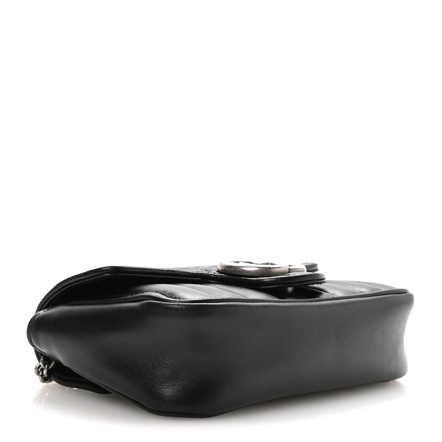 Calfskin Matelasse Aria Super Mini GG Marmont Shoulder Bag Black - Image 3