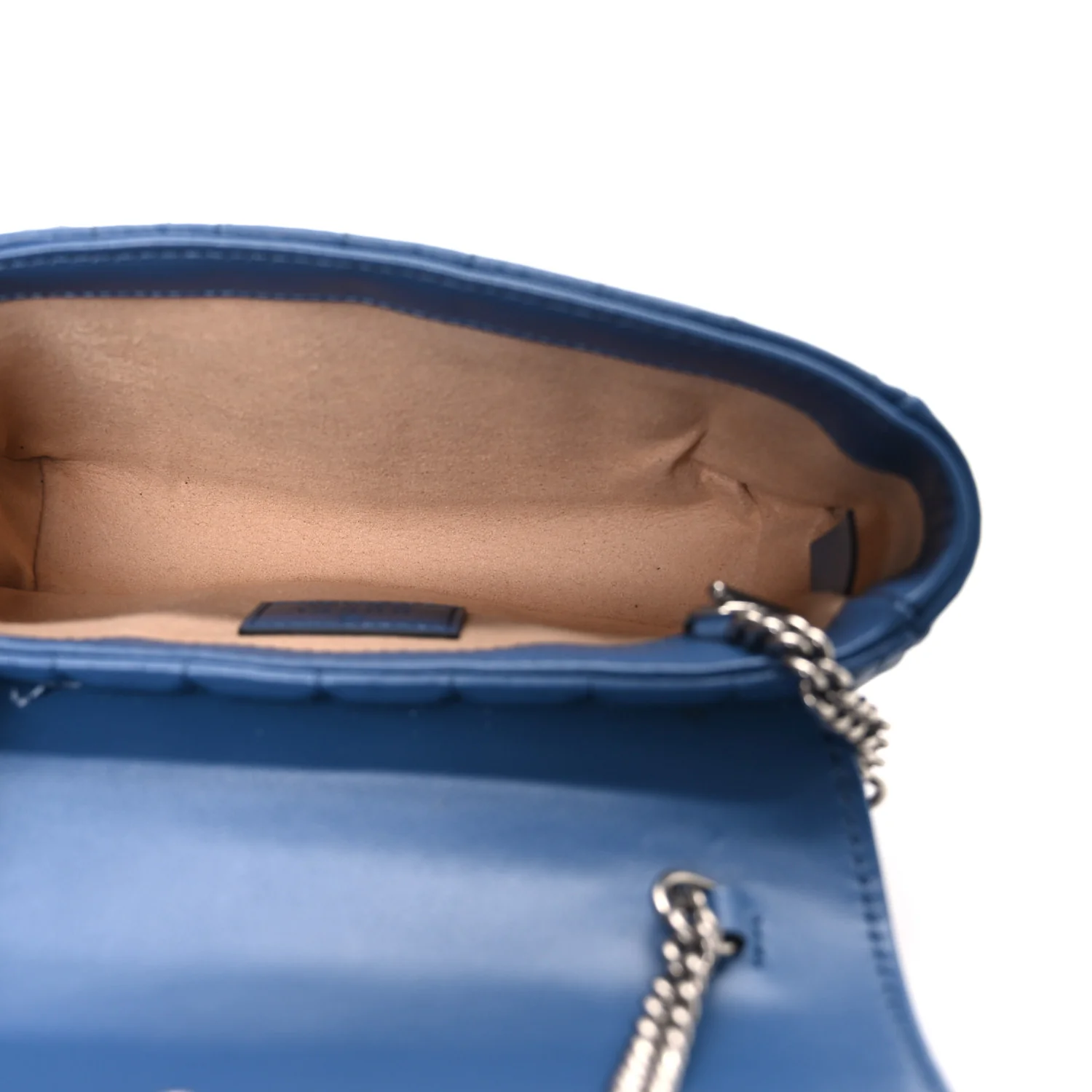 Calfskin Matelasse Aria Super Mini GG Marmont Shoulder Bag Clear Blue - Image 5