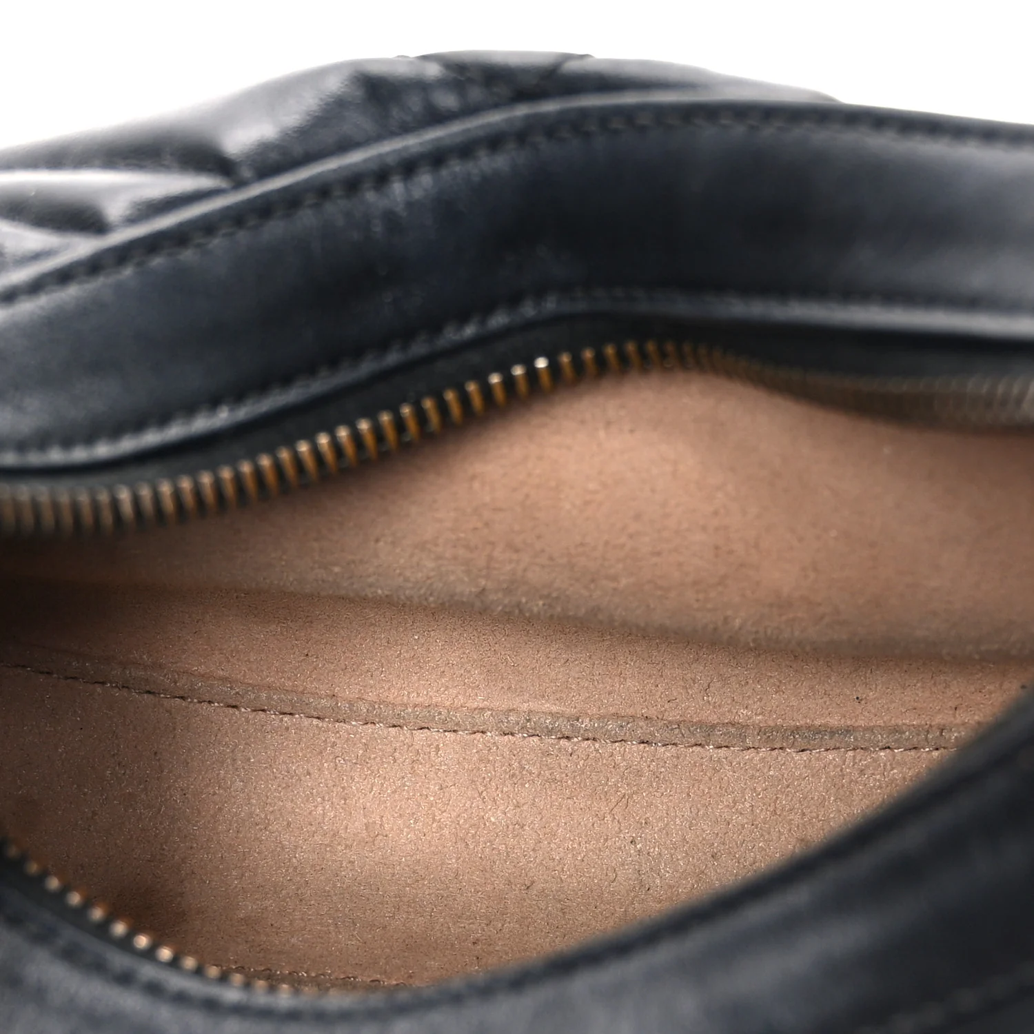 Calfskin Matelasse Chevron Mini GG Marmont Half Moon Hobo Black - Image 5