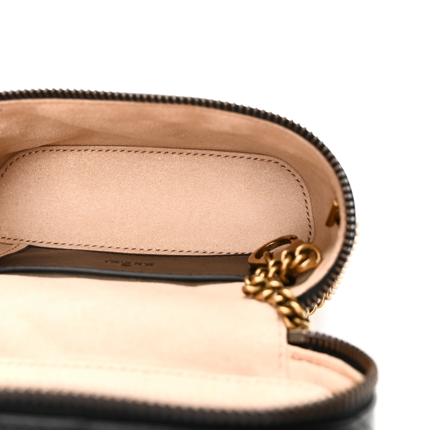 Calfskin Matelasse Chevron Mini GG Marmont Top Handle Bag Black - Image 5