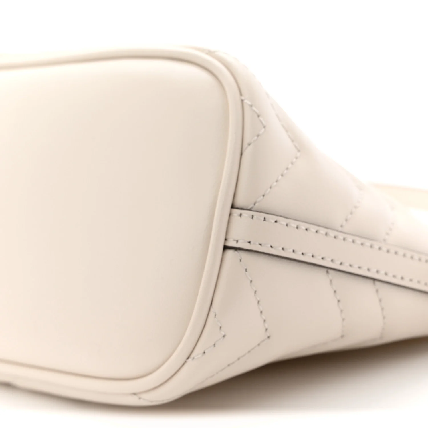Calfskin Matelasse Chevron Monochrome GG Marmont Sling Shoulder Bag Mystic White - Image 10