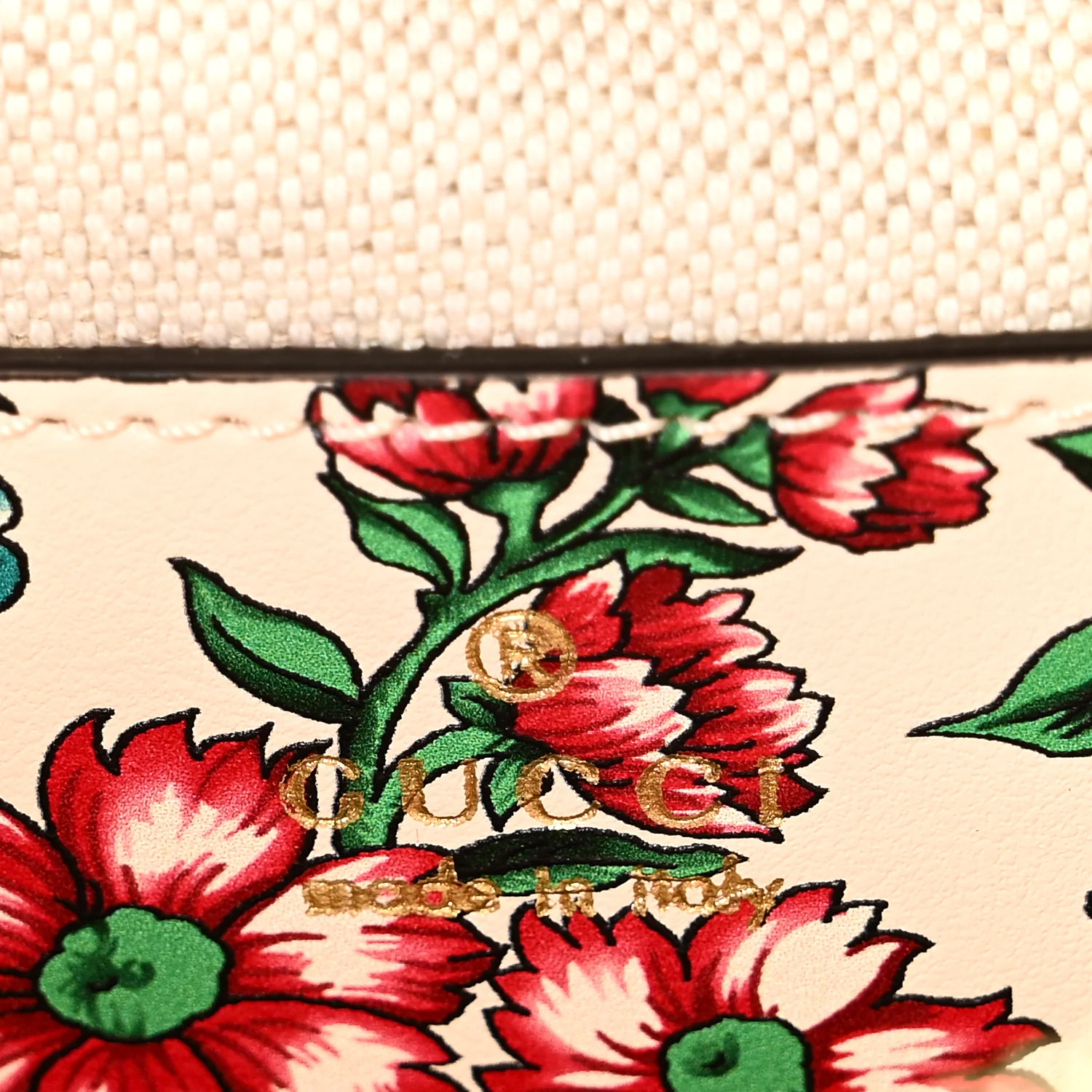 Calfskin Matelasse Diagonal Brit Roses Print Mini Interlocking G Heart Shoulder Bag White Multicolor - Image 7