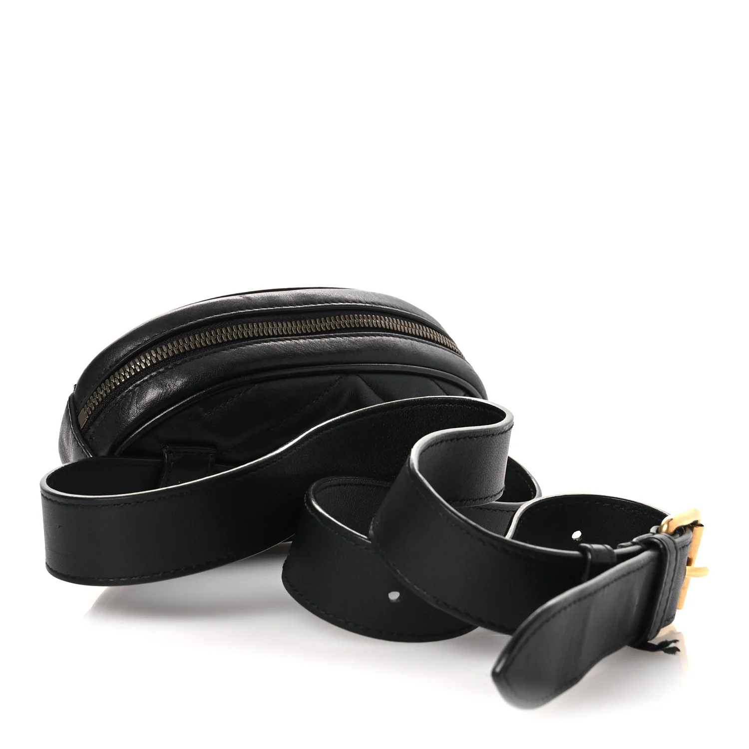 Calfskin Matelasse GG Marmont Belt Bag 105 42 Black - Image 3