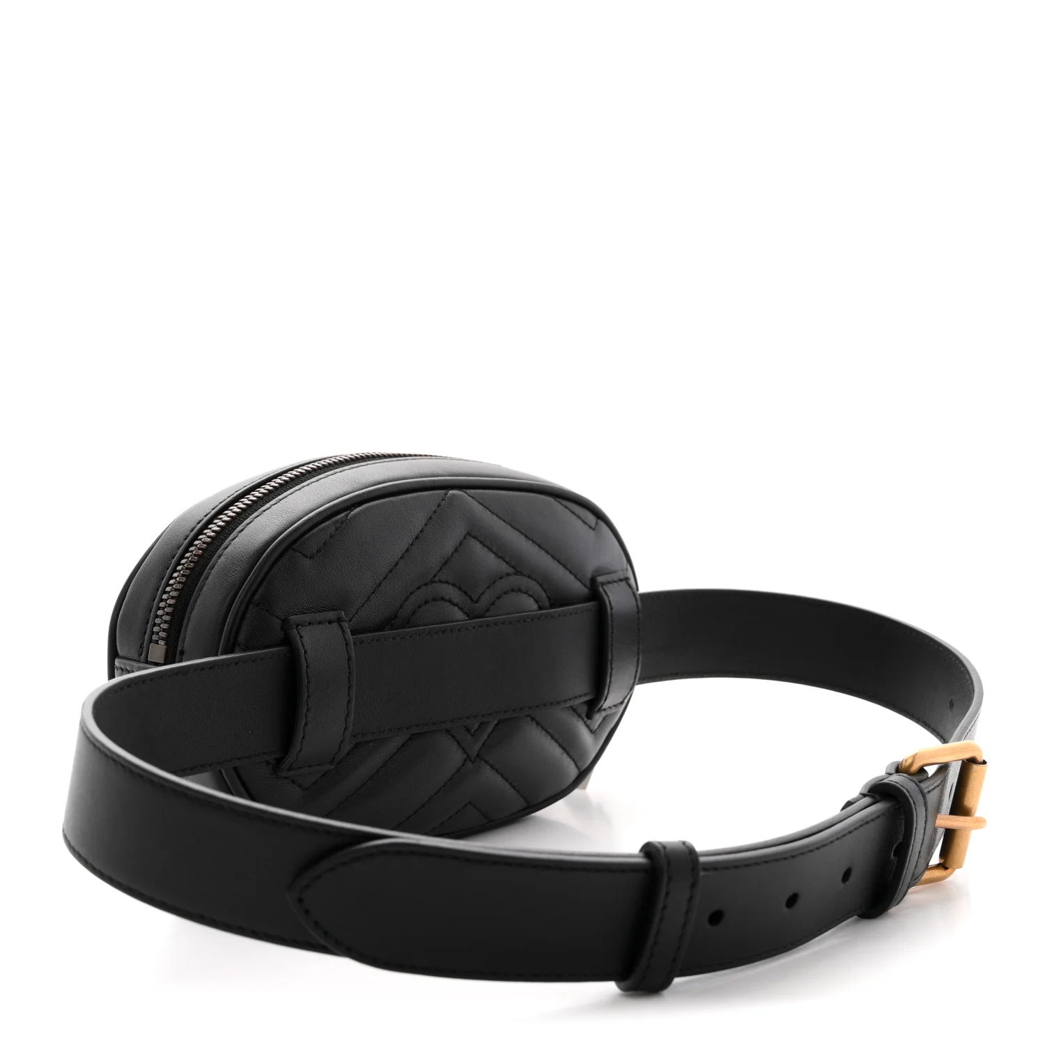 Calfskin Matelasse GG Marmont Belt Bag 75 30 Black - Image 2